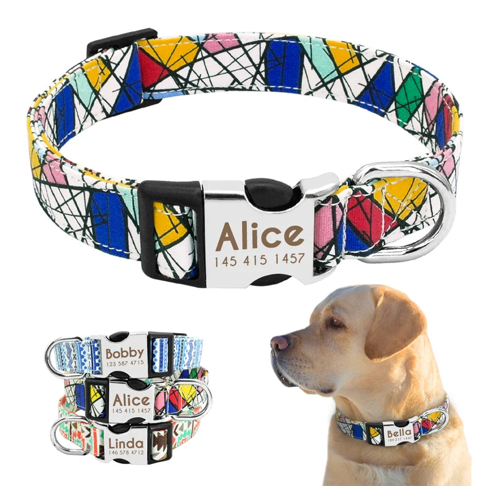 Collar Personalizado para Cães com Identificação e Reflectividade - Para Todos os Tamanhos