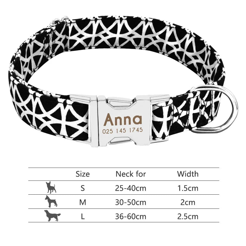 Collar Personalizado para Cães com Identificação e Reflectividade - Para Todos os Tamanhos