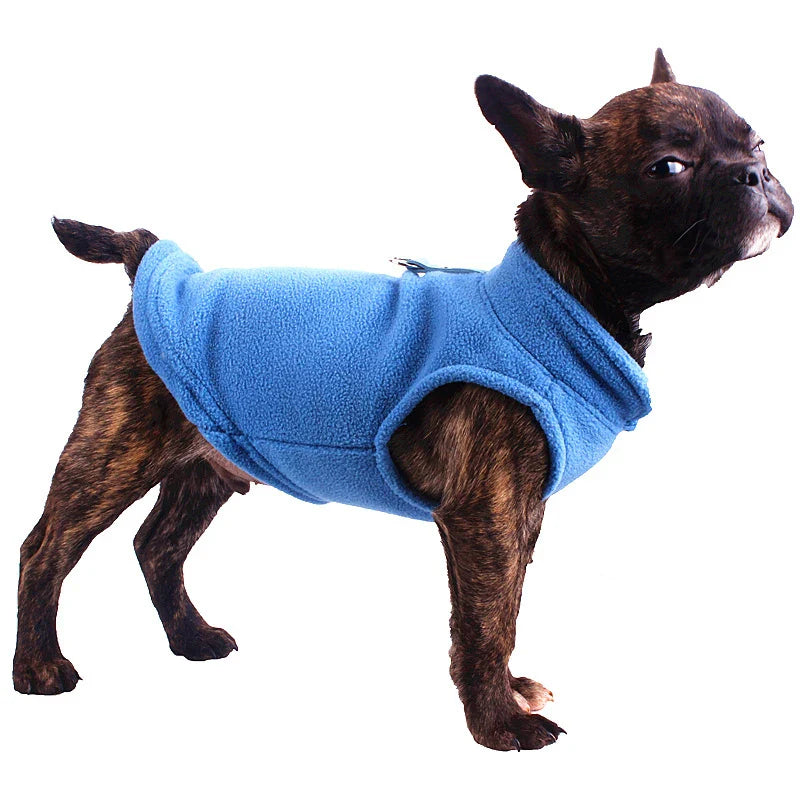 Roupas de Inverno para Cães Pequenos - Casaco Fleece Confortável para Buldogue Francês e Pugs