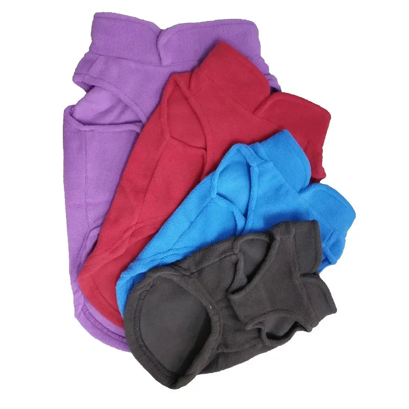 Roupas de Inverno para Cães Pequenos - Casaco Fleece Confortável para Buldogue Francês e Pugs