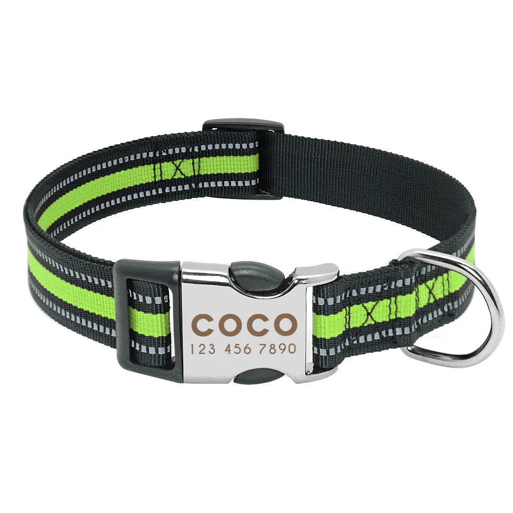 Collar Personalizado para Cães com Identificação e Reflectividade - Para Todos os Tamanhos