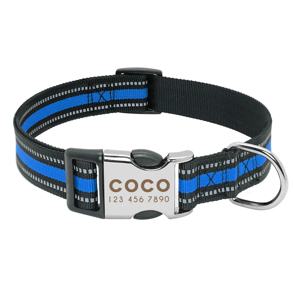 Collar Personalizado para Cães com Identificação e Reflectividade - Para Todos os Tamanhos