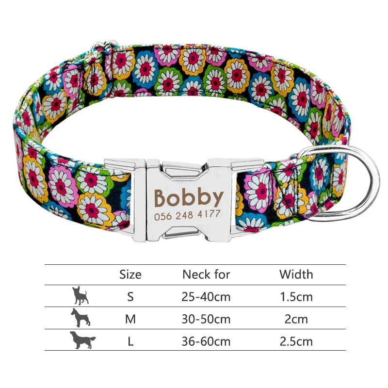 Collar Personalizado para Cães com Identificação e Reflectividade - Para Todos os Tamanhos