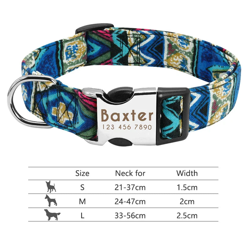 Collar Personalizado para Cães com Identificação e Reflectividade - Para Todos os Tamanhos