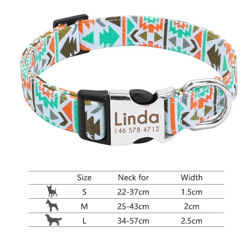 Collar Personalizado para Cães com Identificação e Reflectividade - Para Todos os Tamanhos