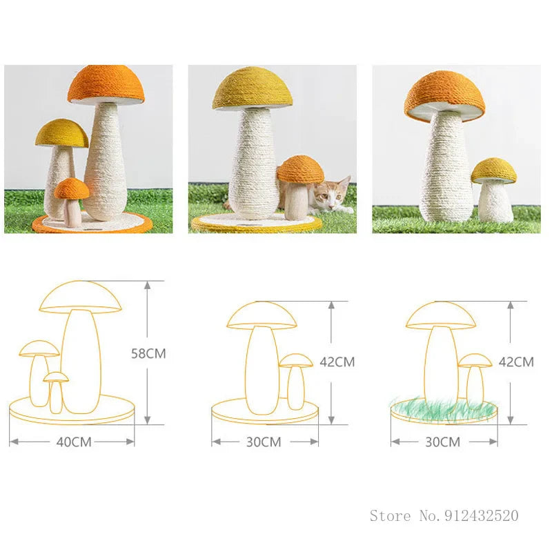 Poste de Escalada para Gato em Forma de Cogumelo
