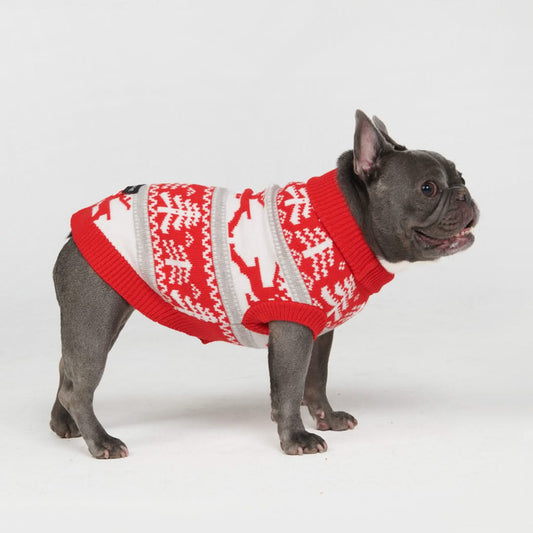 Suéter Tricotado de Natal para Cachorro - Paisagem Invernal