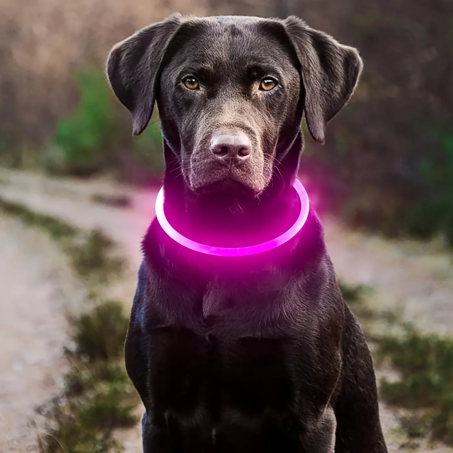 Collar LED Luminoso para Cães - Recarregável e Anti-perda