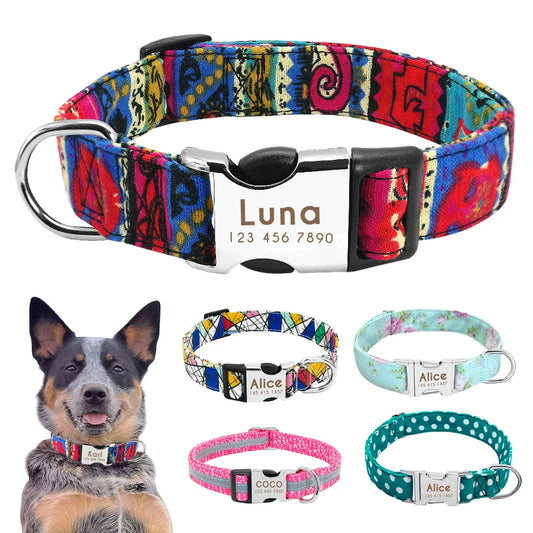 Collar Personalizado para Cães com Identificação e Reflectividade - Para Todos os Tamanhos