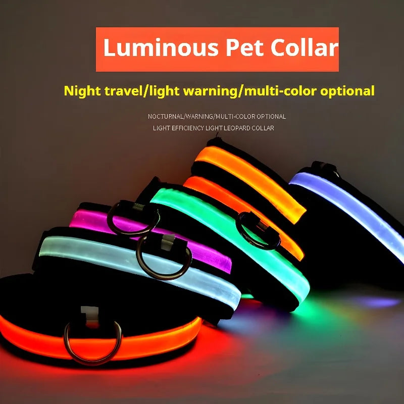 Colarinho de Cão em Nylon com LED para Segurança Noturna