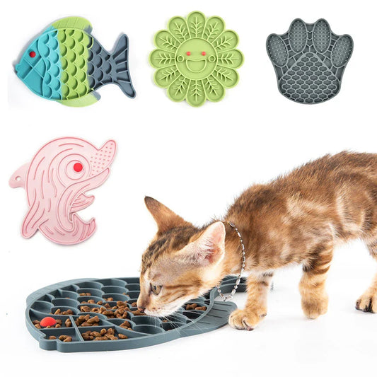 Tapete de Silicone em Forma de Peixe para Alimentação Lenta de Cães e Gatos