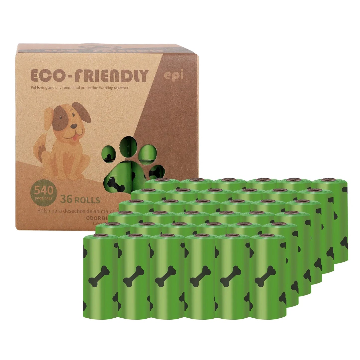 Sacos Biodegradáveis para Fezes de Cachorro com Dispenser - Suprimentos Ecológicos para Limpeza de Pets