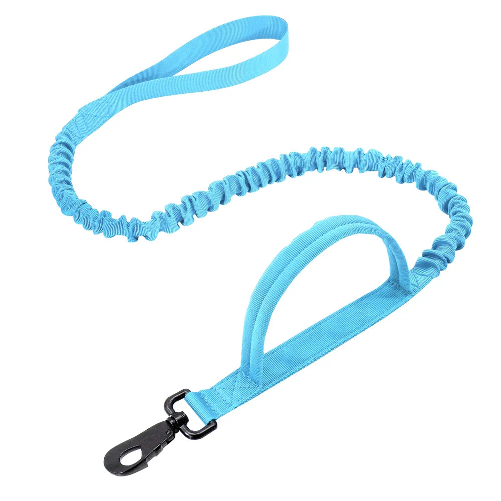 Conjunto de Coleira e Guia Bungee para Cães - Collar Tático de Nylon para Treinamento e Passeio