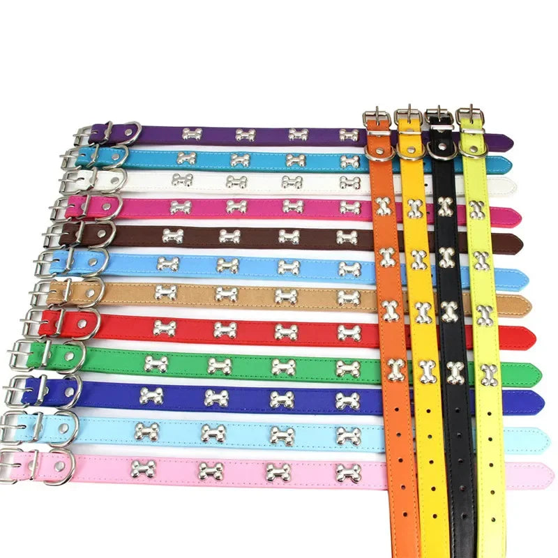 Collar de Couro Resistente para Cães e Gatos - Acessório Ideal para Pets