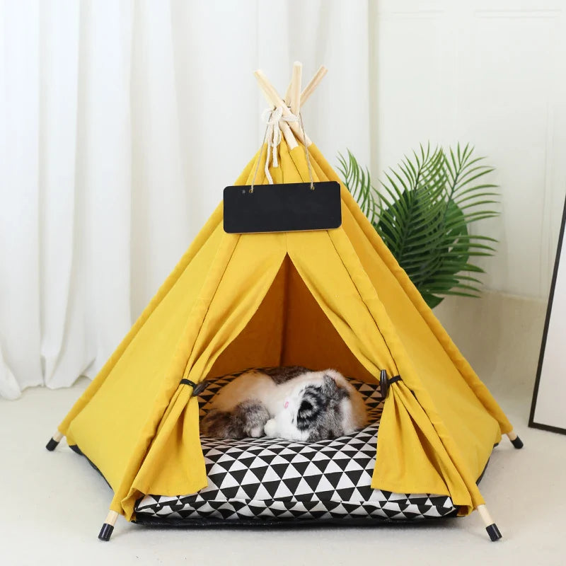 Barraca Pet Portátil Lavável para Cachorros e Gatos - Cama Confortável para Animais de Estimação