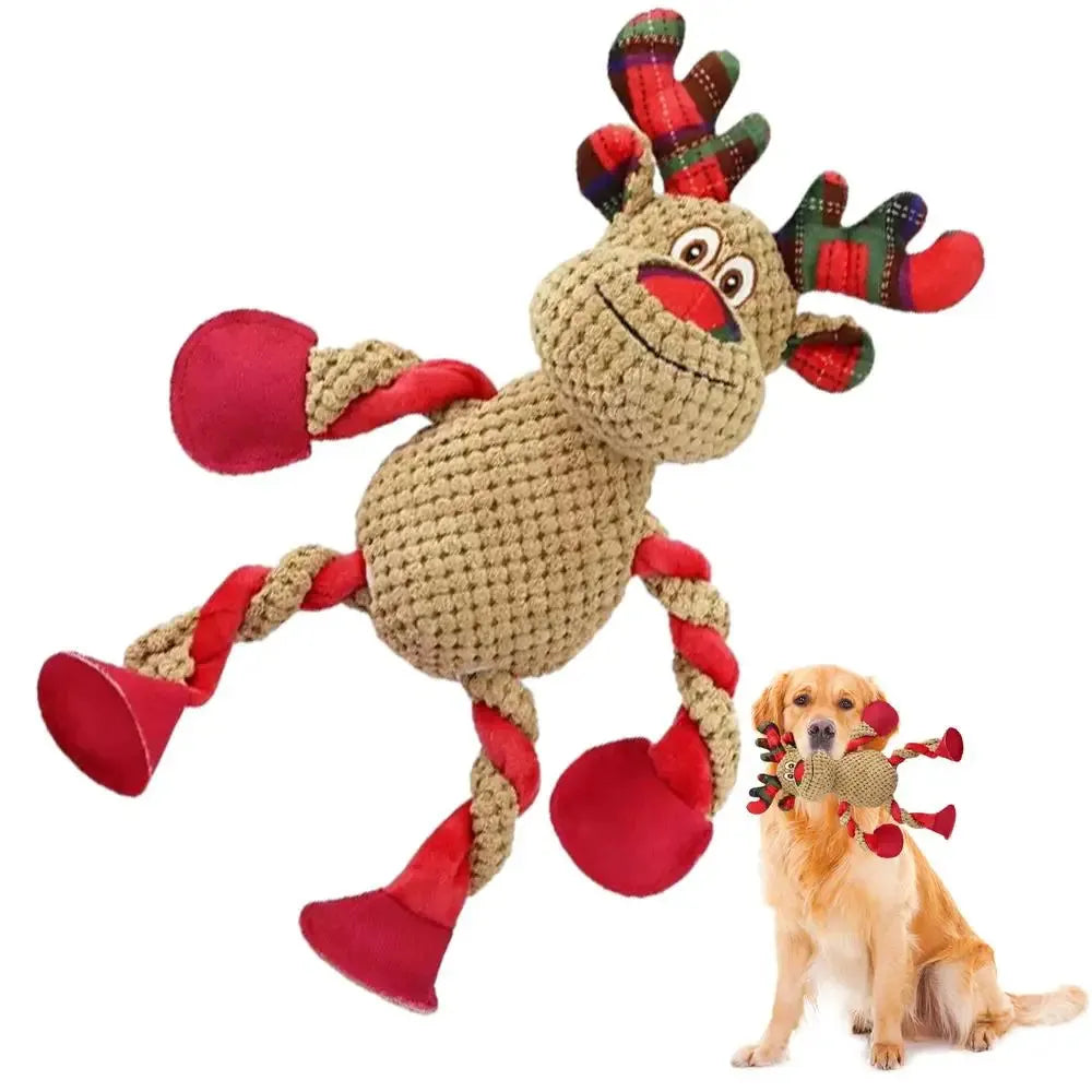 Brinquedo de Pelúcia Squeaky para Cães e Gatos - Divertido e Interativo para o Natal