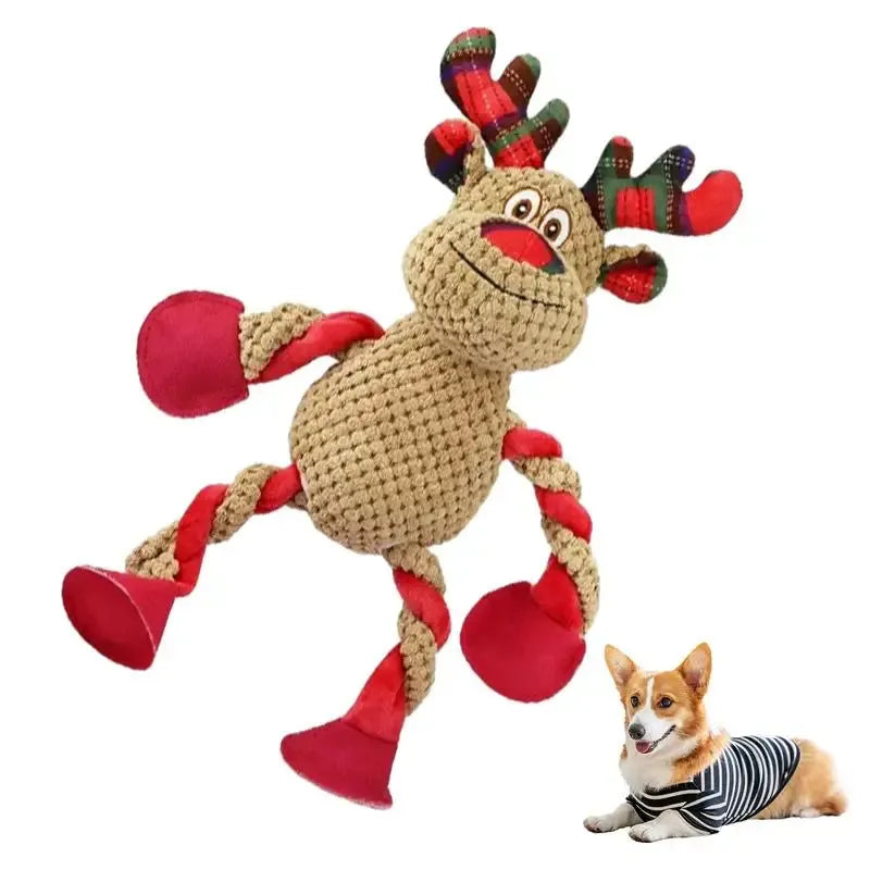 Brinquedo de Pelúcia Squeaky para Cães e Gatos - Divertido e Interativo para o Natal