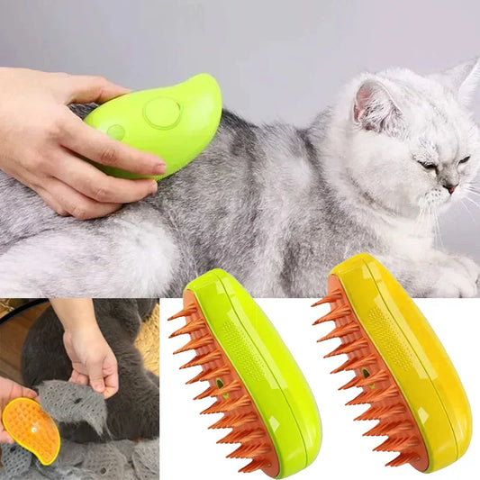 Escova a Vapor Elétrica com Spray de Água para Gatos