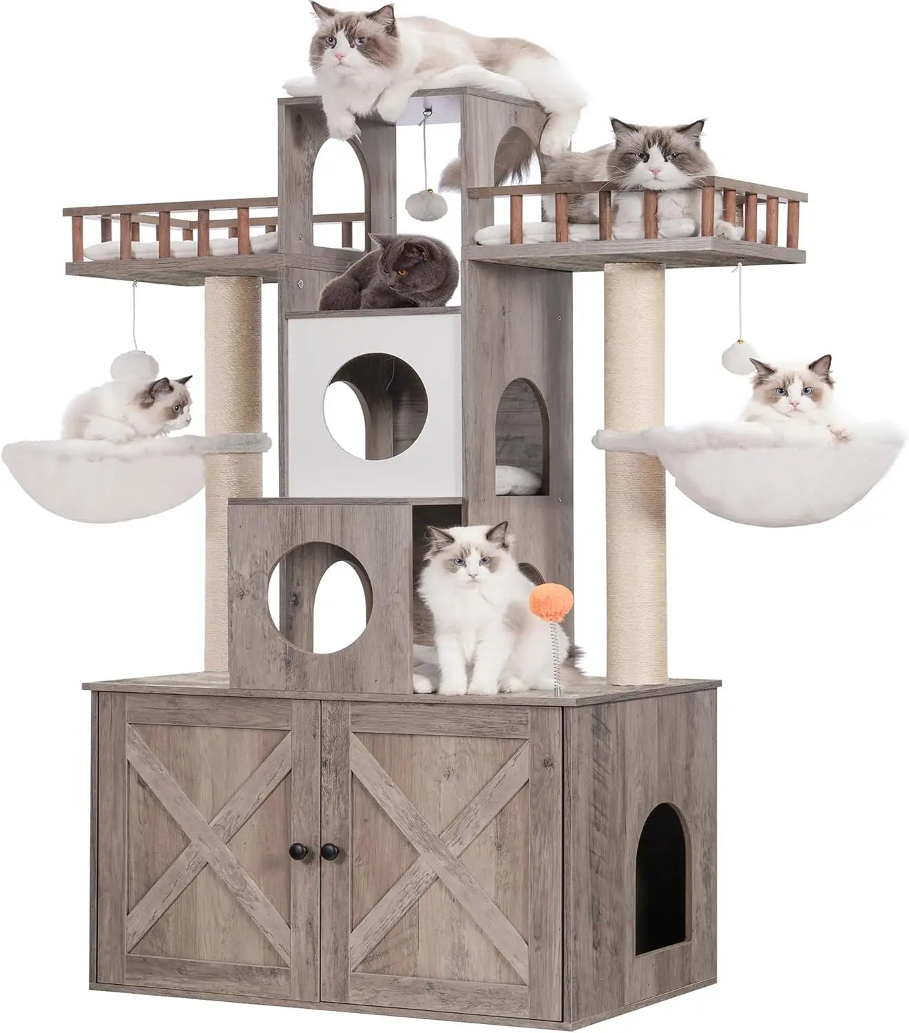 Torre Moderno de Arranhador para Gatos - Design Prático e Confortável