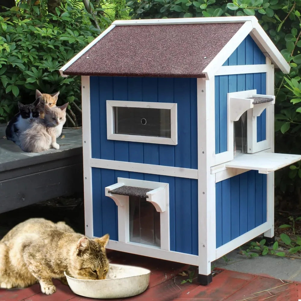 Casa de Gato de Dois Andares para Múltiplos Gatos