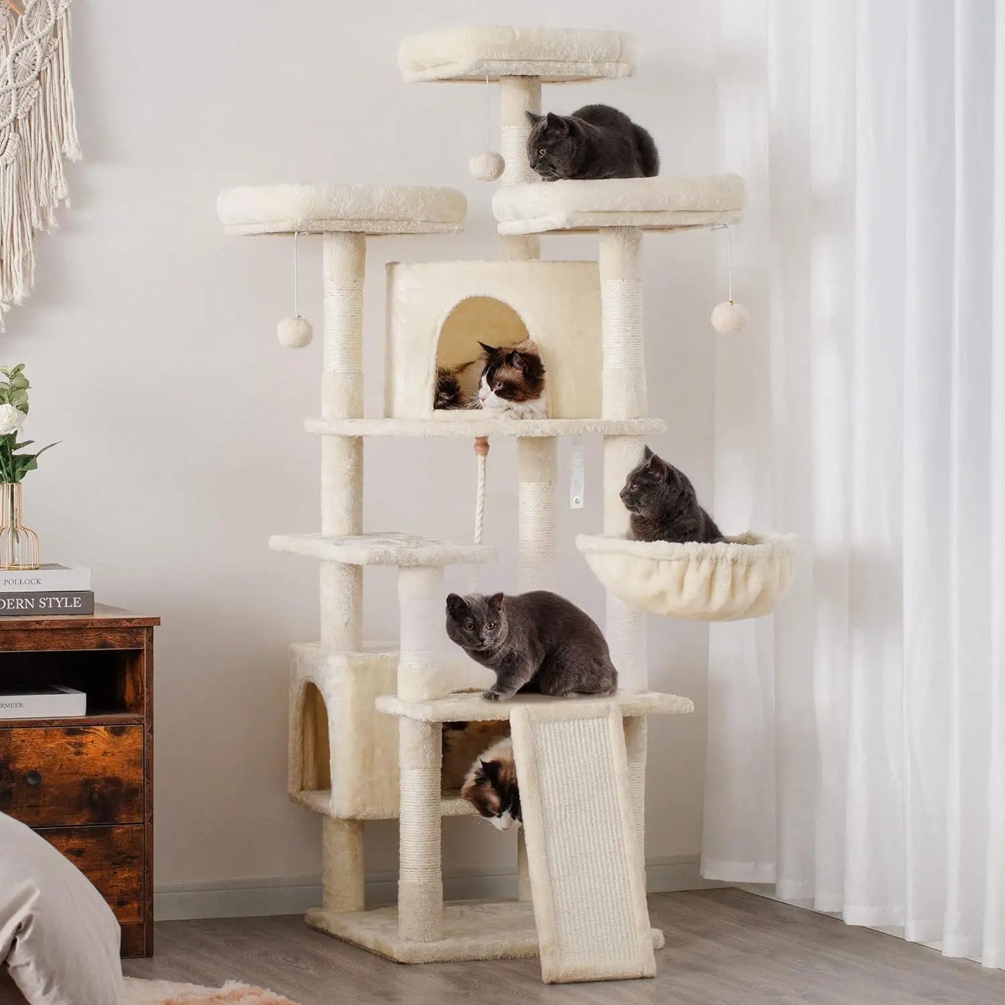 Árvore Para Gatos Grande - Torre Interna Para Conforto e Brincadeira