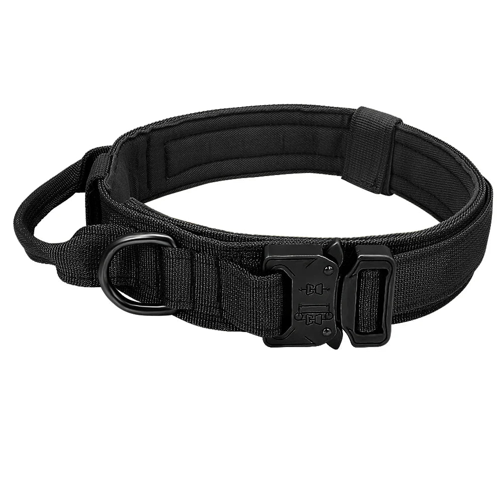 Conjunto de Coleira e Guia Bungee para Cães - Collar Tático de Nylon para Treinamento e Passeio