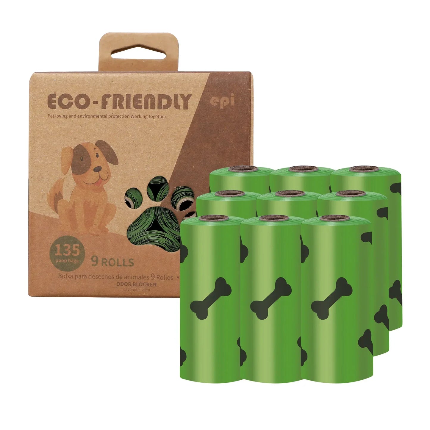 Sacos Biodegradáveis para Fezes de Cachorro com Dispenser - Suprimentos Ecológicos para Limpeza de Pets