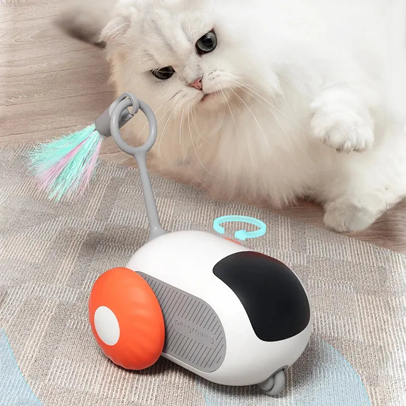 Brinquedo Interativo para Gato: Carro Esportivo com Controle Remoto e Plumas