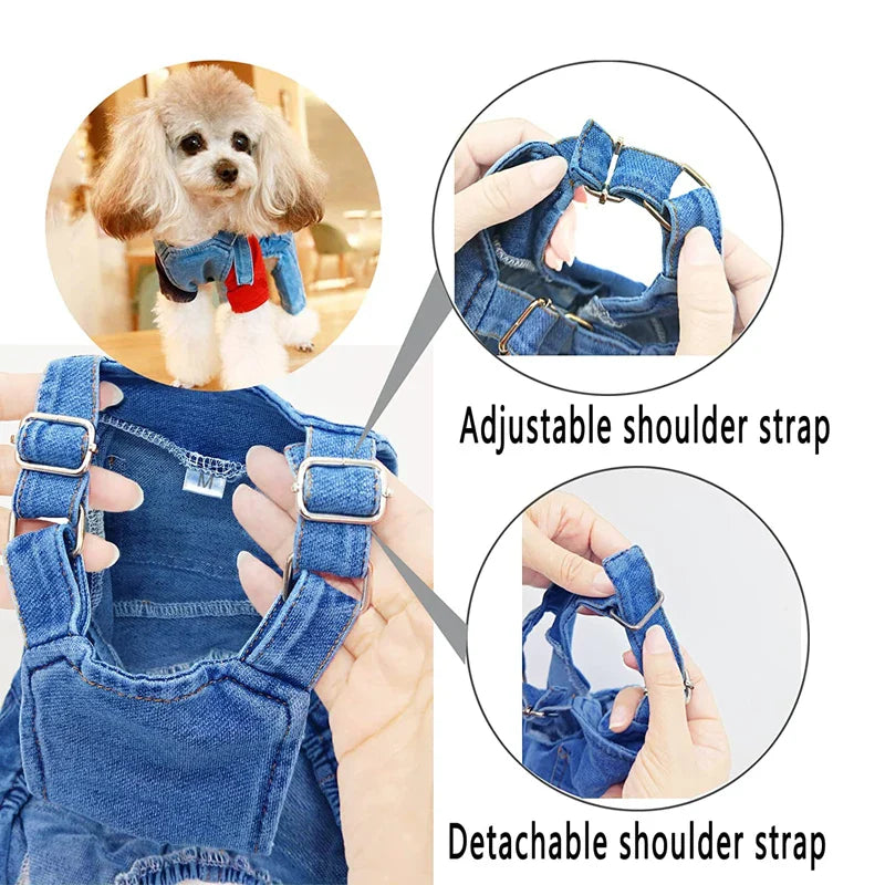 Macacão Jeans para Cães: Conforto e Estilo para Bulldogs e Filhotes