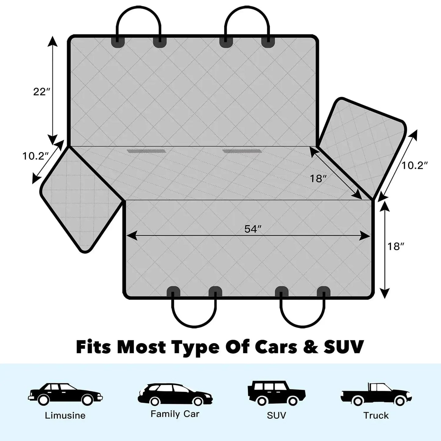 Capa Impermeável para Banco de Carro com Hammock e Protetor de Segurança para Pets