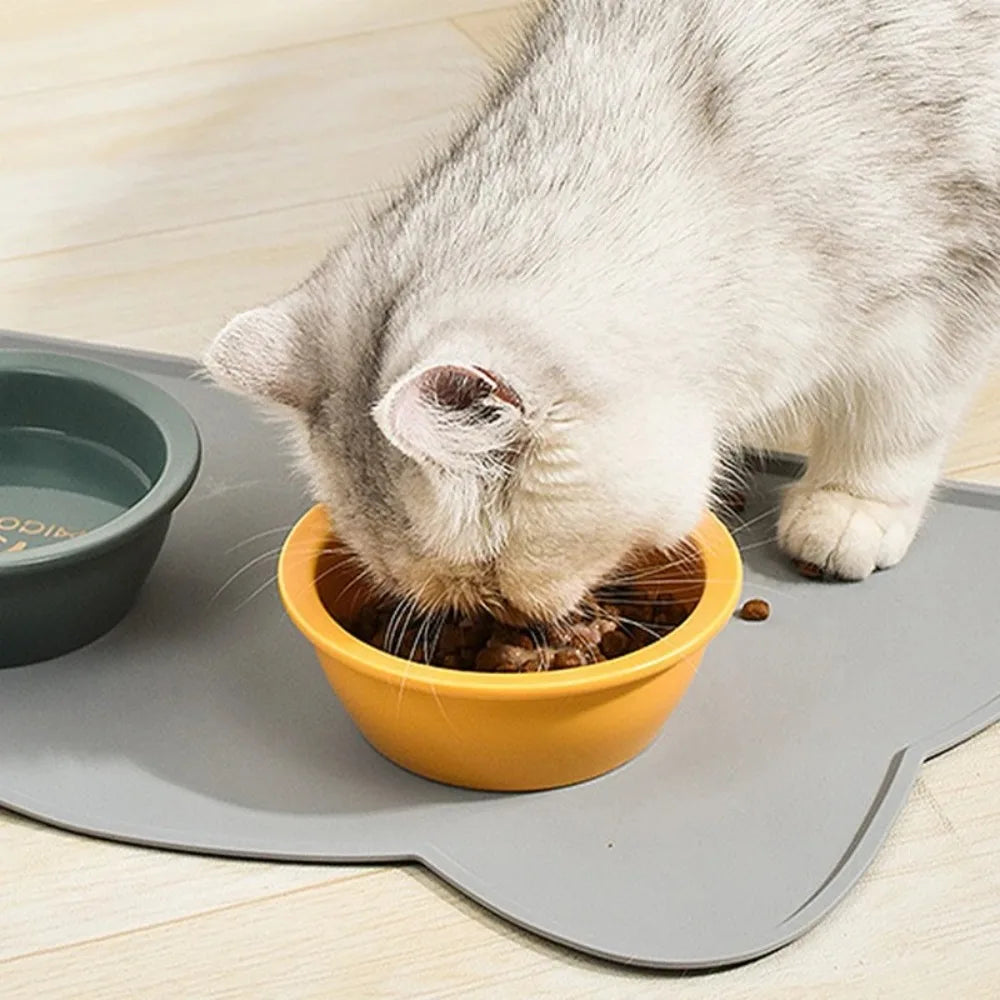 Tapete Impermeável para Pets - Silicone Antiderrapante para Alimentação de Cachorros e Gatos