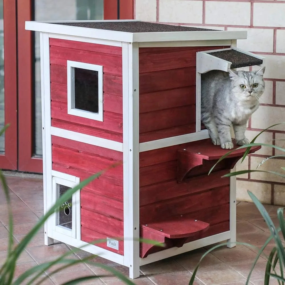 Condomínio Exterior de 2 Andares para Gatos