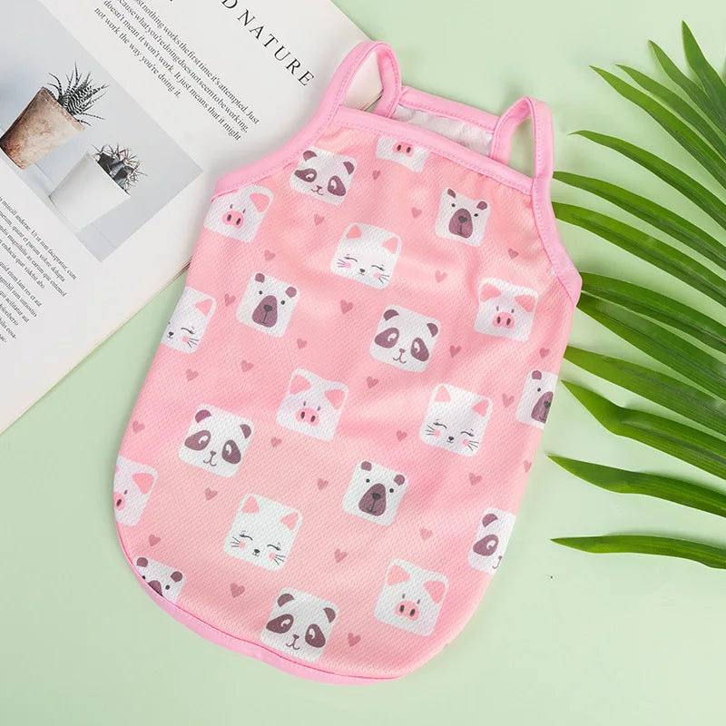 Colete Ultra Fino para Cães - Roupas Respiráveis para Verão com Estampa Frutal