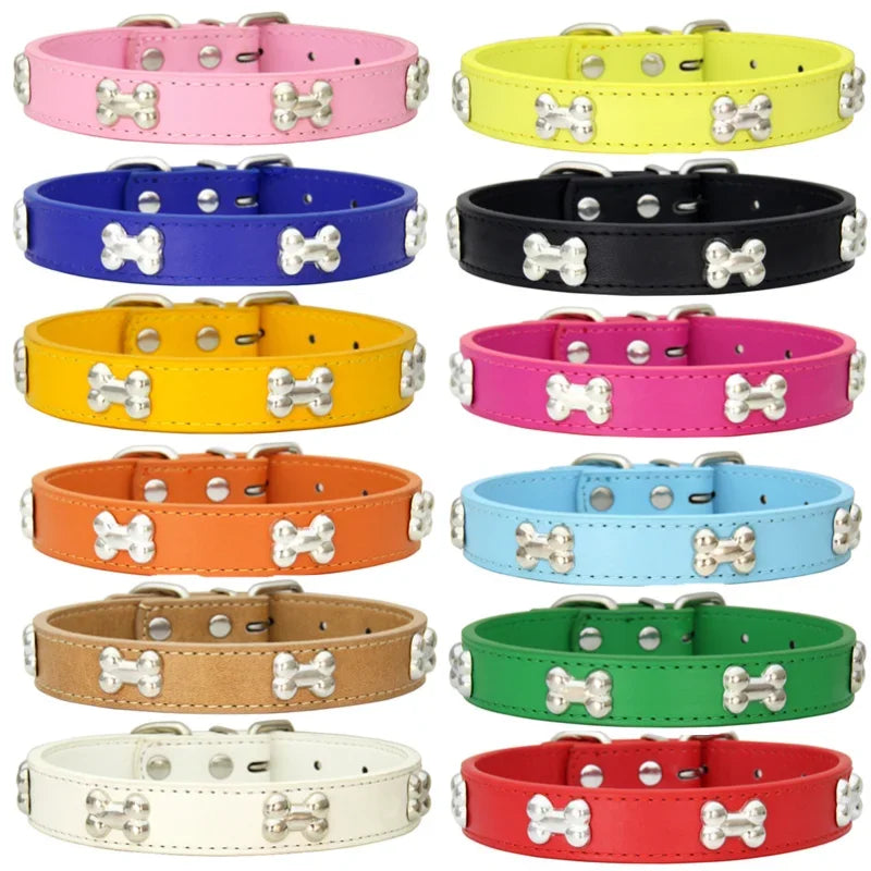 Collar de Couro Resistente para Cães e Gatos - Acessório Ideal para Pets