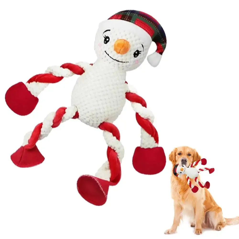 Brinquedo de Pelúcia Squeaky para Cães e Gatos - Divertido e Interativo para o Natal