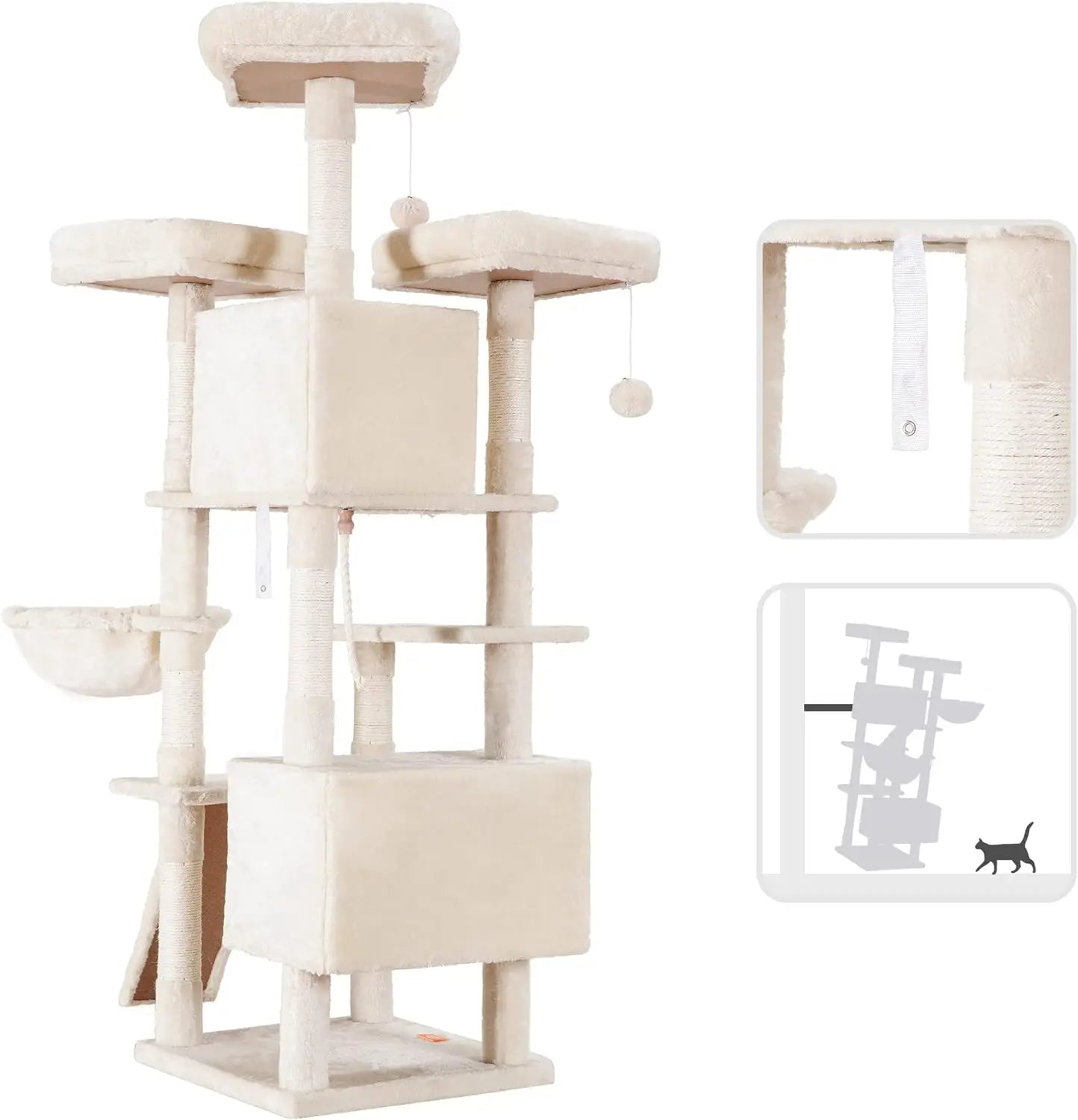 Árvore Para Gatos Grande - Torre Interna Para Conforto e Brincadeira