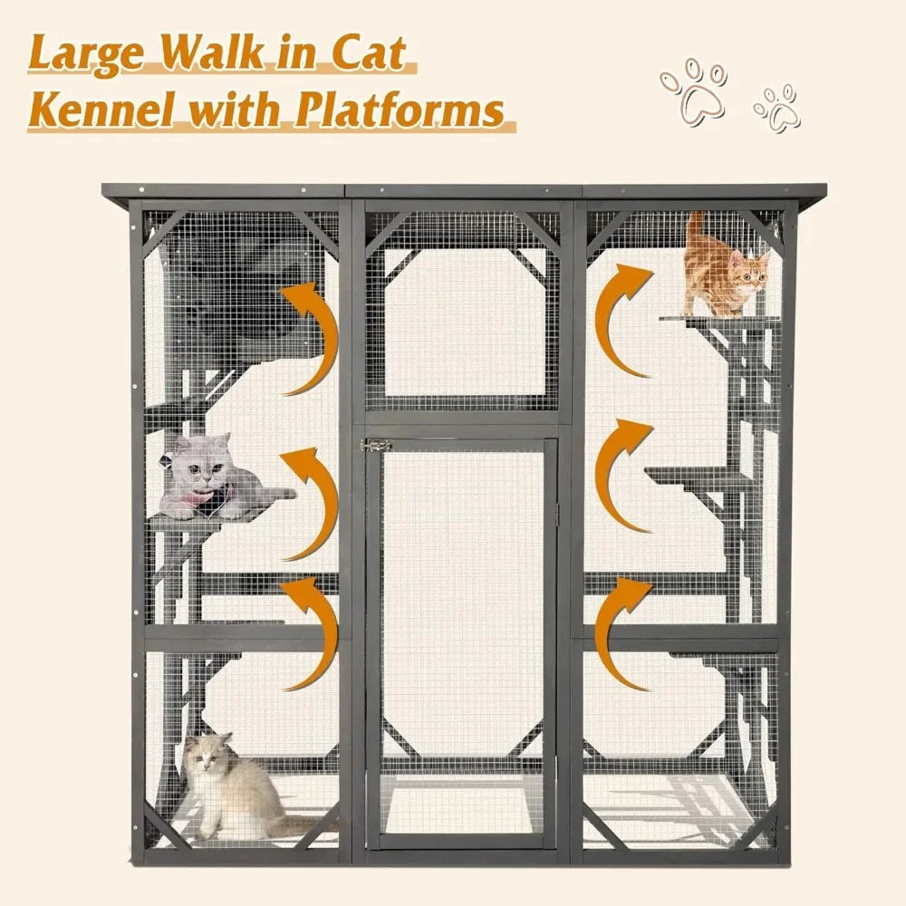 Grande Enclosure de Madeira para Gatos - Catio Externo