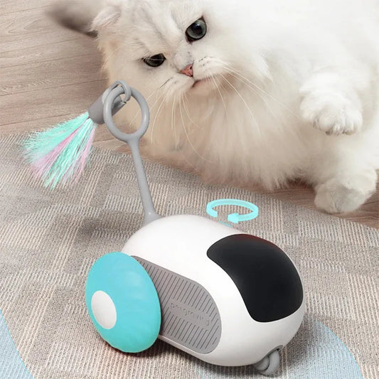 Brinquedo Interativo para Gato: Carro Esportivo com Controle Remoto e Plumas