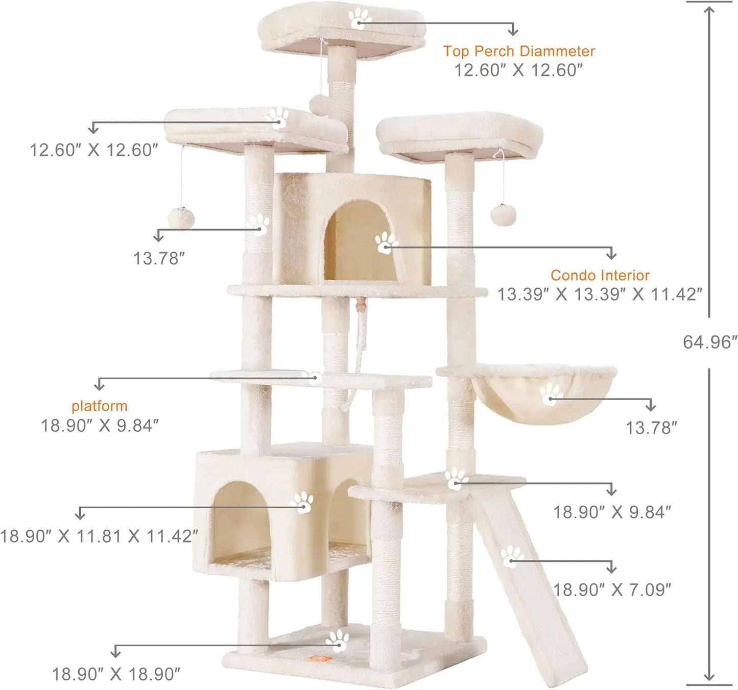 Árvore Para Gatos Grande - Torre Interna Para Conforto e Brincadeira