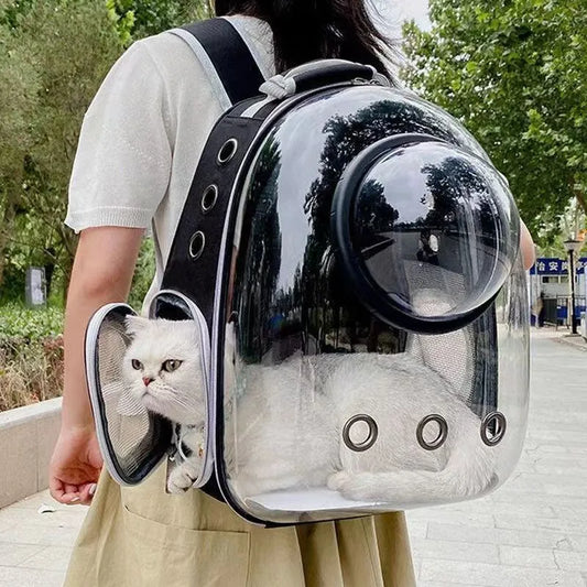 Mochila Portátil Transp. para Gatos - Respirável e Confortável