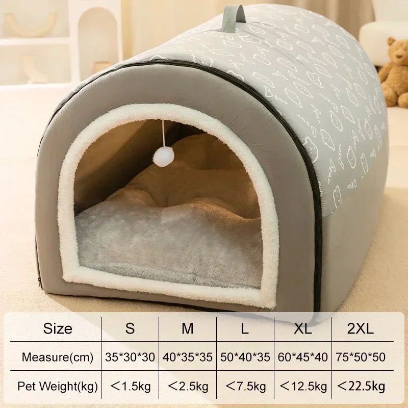 Casinha Aquecida para Cães - Cama Removível e Lavável para Conforto e Sono Profundo