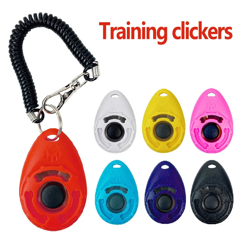 Clicker de Treinamento para Cães e Gatos com Alça Ajustável - Auxiliar de Comandos e Repelente Sonoro