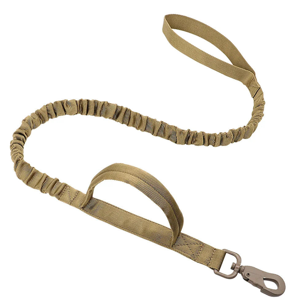 Conjunto de Coleira e Guia Bungee para Cães - Collar Tático de Nylon para Treinamento e Passeio