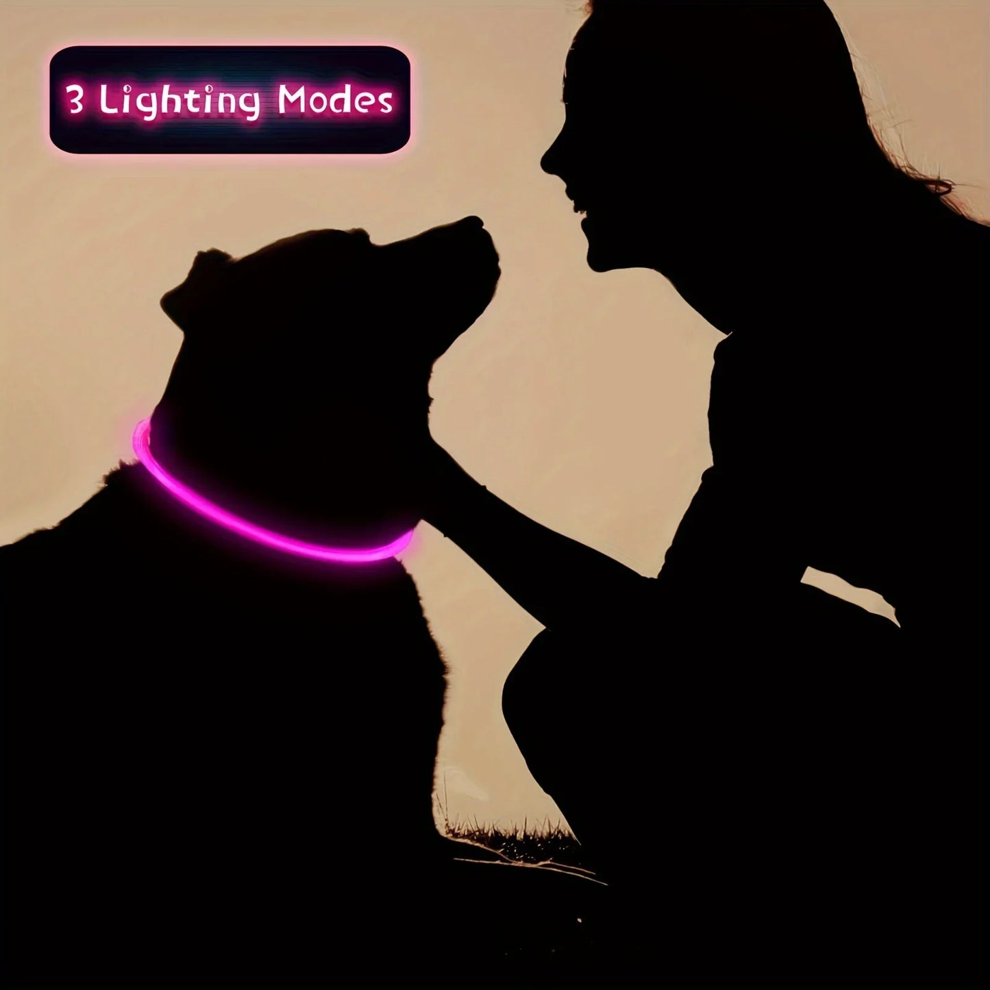 Collar LED Luminoso para Cães - Recarregável e Anti-perda