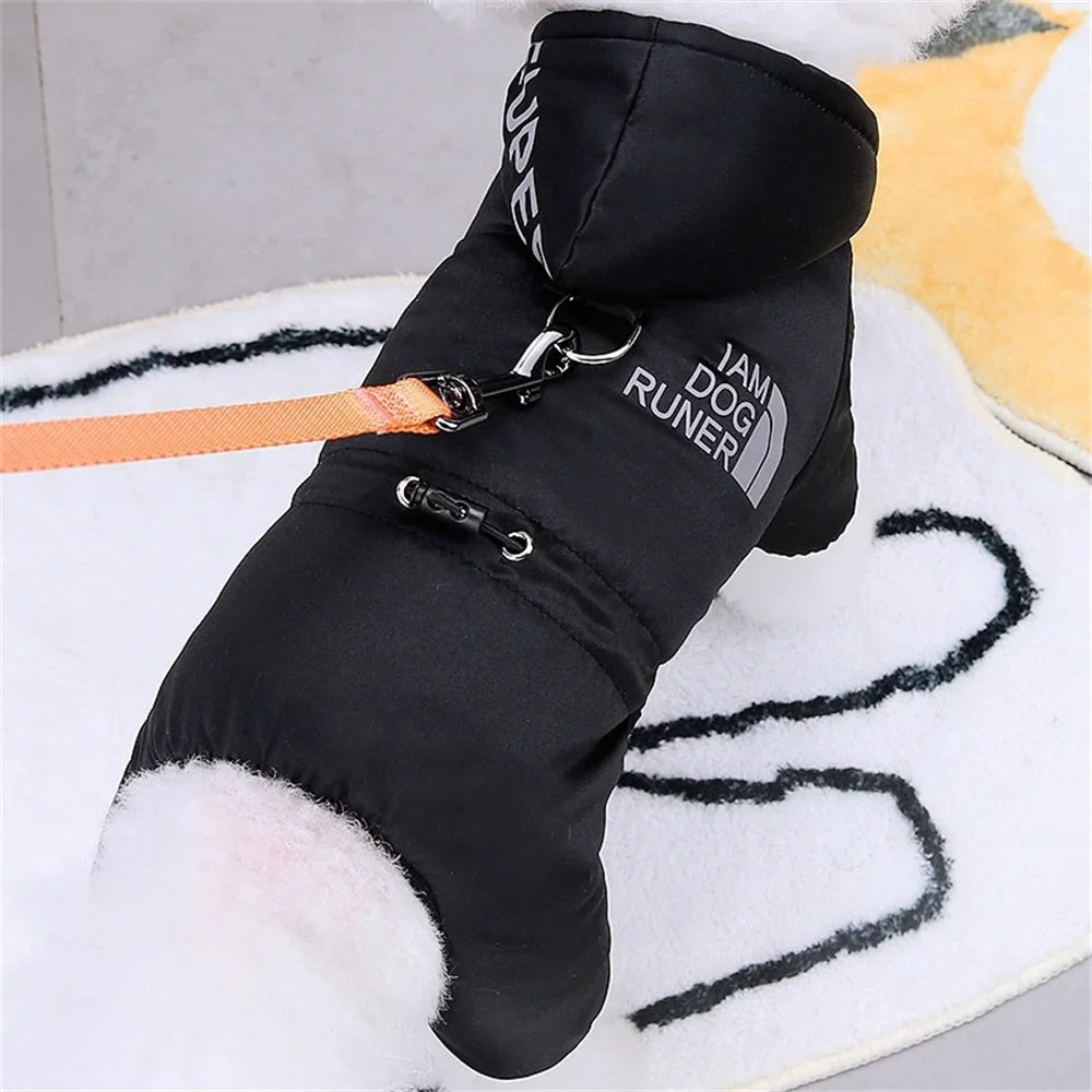 Casaco Térmico Impermeável para Cães Pequenos com Capuz - Roupas para Inverno