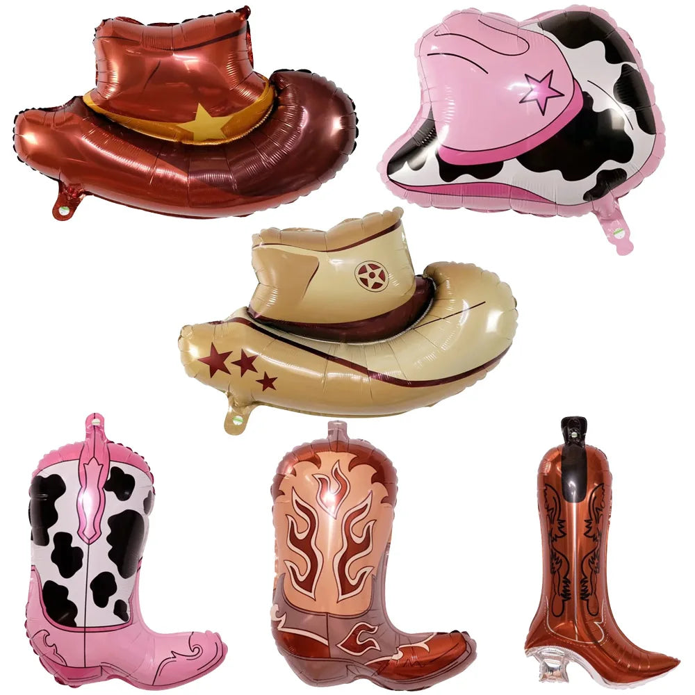 Balões em Forma de Cavalo e Botas para Festa Temática Cowboy - Decoração para Aniversário e Corrida de Cavalos