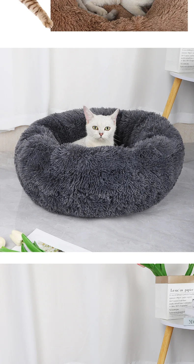 Ninho de Inverno para Gatos e Cães - Cama Pet Quente e Lavável, Design Atraente