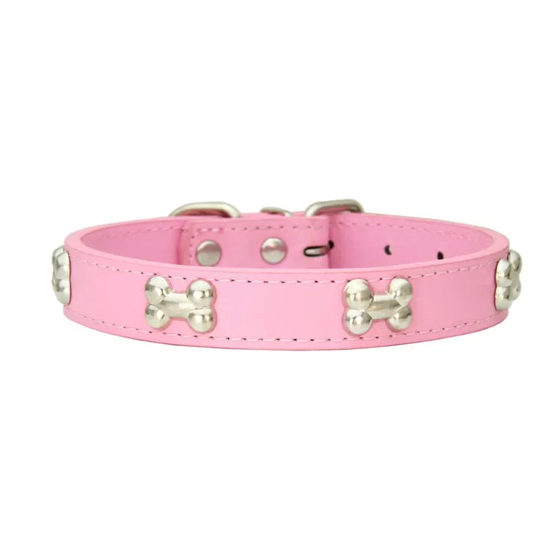 Collar de Couro Resistente para Cães e Gatos - Acessório Ideal para Pets