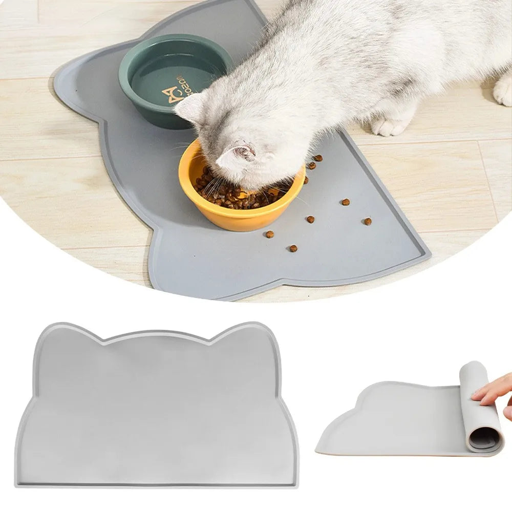 Tapete Impermeável para Pets - Silicone Antiderrapante para Alimentação de Cachorros e Gatos