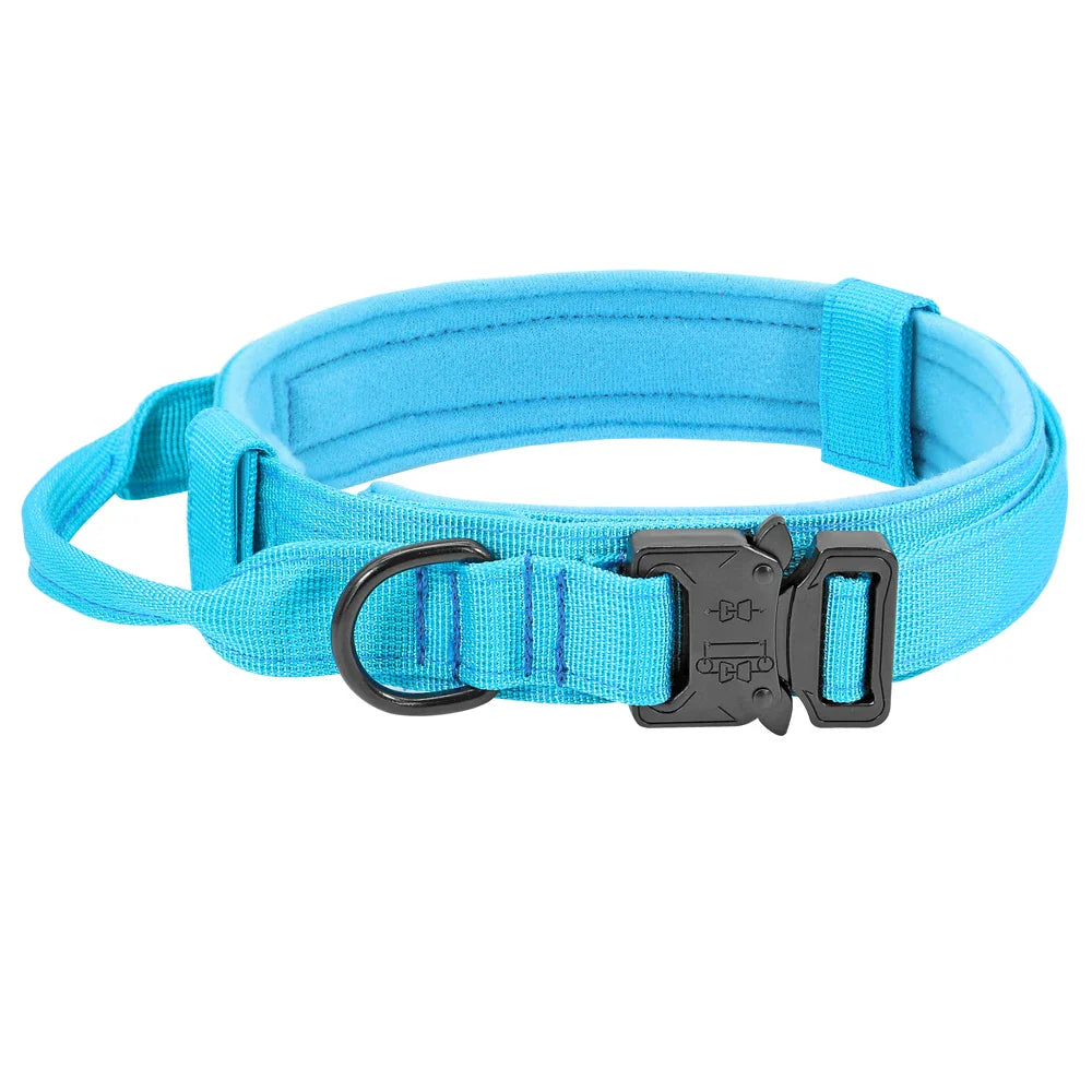 Conjunto de Coleira e Guia Bungee para Cães - Collar Tático de Nylon para Treinamento e Passeio